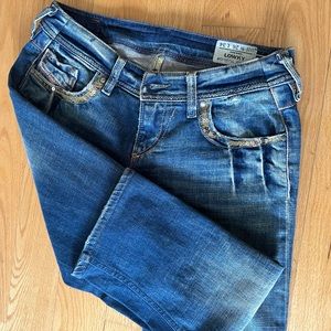 Diesel low rise straight blue washed off jeans